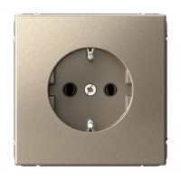 Розетка SYSTEME ELECTRIC ARTGALLERY, скрытый монтаж, с заземлением, шампань, GAL000543