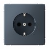 Розетка SYSTEME ELECTRIC ARTGALLERY, скрытый монтаж, с заземлением, со шторками, грифель, GAL000745