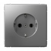 Розетка SYSTEME ELECTRIC ARTGALLERY, скрытый монтаж, с заземлением, сталь, GAL000943