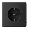 Розетка SYSTEME ELECTRIC ARTGALLERY, скрытый монтаж, с заземлением, со шторками, карбон, GAL001045