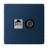 Розетка ТВ+компьютерная TV+RJ45 SYSTEME ELECTRIC ARTGALLERY, скрытый монтаж, аквамарин, GAL001189