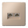 Розетка компьютерная 2xRJ45 SYSTEME ELECTRIC ARTGALLERY, скрытый монтаж, песочный, GAL001288