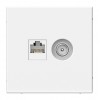 Розетка ТВ+компьютерная TV+RJ45 SYSTEME ELECTRIC ARTGALLERY, скрытый монтаж, лотос, GAL001389