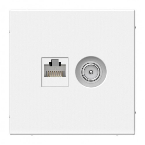 Розетка ТВ+компьютерная TV+RJ45 SYSTEME ELECTRIC ARTGALLERY, скрытый монтаж, лотос, GAL001389
