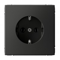 Розетка SYSTEME ELECTRIC ARTGALLERY, скрытый монтаж, с заземлением, базальт, GAL001443