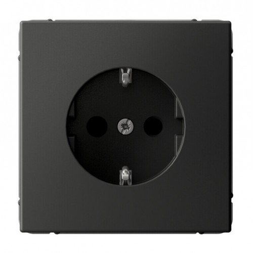 Розетка SYSTEME ELECTRIC ARTGALLERY, скрытый монтаж, с заземлением, со шторками, базальт, GAL001445