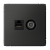 Розетка ТВ+компьютерная TV+RJ45 SYSTEME ELECTRIC ARTGALLERY, скрытый монтаж, базальт, GAL001489