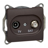 Розетка TV-SAT SYSTEME ELECTRIC GLOSSA, одиночная, шоколад