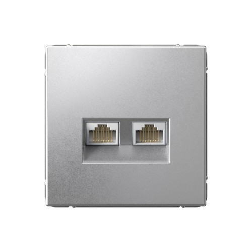 Розетка компьютерная 2xRJ45 SYSTEME ELECTRIC ARTGALLERY, скрытый монтаж, алюминий, GAL000388