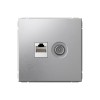 Розетка ТВ+компьютерная TV+RJ45 SYSTEME ELECTRIC ARTGALLERY, скрытый монтаж, алюминий, GAL000389