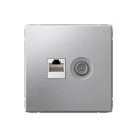 Розетка ТВ+компьютерная TV+RJ45 SYSTEME ELECTRIC ARTGALLERY, скрытый монтаж, алюминий, GAL000389