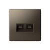 Розетка компьютерная 2xRJ45 SYSTEME ELECTRIC ARTGALLERY, скрытый монтаж, мокко, GAL000688