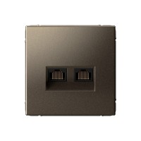 Розетка компьютерная 2xRJ45 SYSTEME ELECTRIC ARTGALLERY, скрытый монтаж, мокко, GAL000688