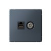 Розетка ТВ+компьютерная TV+RJ45 SYSTEME ELECTRIC ARTGALLERY, скрытый монтаж, грифель, GAL000789