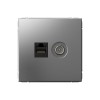 Розетка ТВ+компьютерная TV+RJ45 SYSTEME ELECTRIC ARTGALLERY, скрытый монтаж, сталь, GAL000989