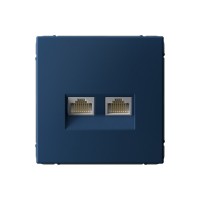 Розетка компьютерная 2xRJ45 SYSTEME ELECTRIC ARTGALLERY, скрытый монтаж, аквамарин, GAL001188