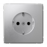 SYSTEME ELECTRIC ArtGallery Алюминий Розетка с заземлением, 16А, механизм, быстрозажим. клем.