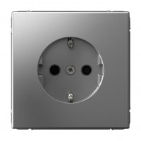 SYSTEME ELECTRIC ArtGallery Сталь Розетка с заземлением со шторками, 16А, механизм, быстрозажим. клем.