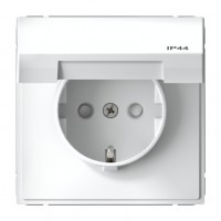 SYSTEME ELECTRIC ArtGallery Белый Розетка с заз.со шт.с крышк, 16А, IP44,  механизм, быстрозажим. клем.