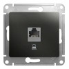 Розетка 1xRJ45 Cat.5 SYSTEME ELECTRIC GLOSSA, антрацит