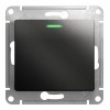 Переключатель 1-клавишный SYSTEME ELECTRIC GLOSSA, с подсветкой, скрытый монтаж, антрацит
